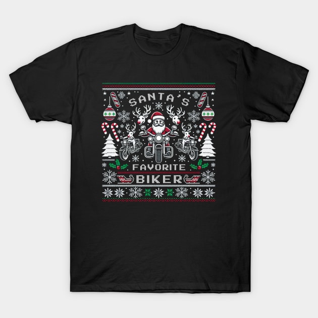 Santa's favorite biker T-Shirt by Kicosh